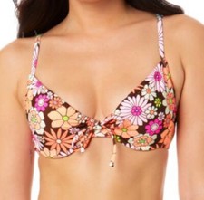 SALT COVE Juniors UW Tie Front Bikini Top Size Medium Morning Grace Retail 24.99