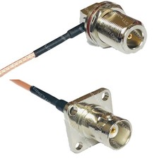 RG316 N Female Bulkhead Angle to BNC Flange Female RF Cable Rapid-SHIP LOT