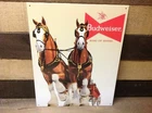 Vintage Budweiser Beer Tin Metal Sign King Beers Clydesdale Horses Classic Bar