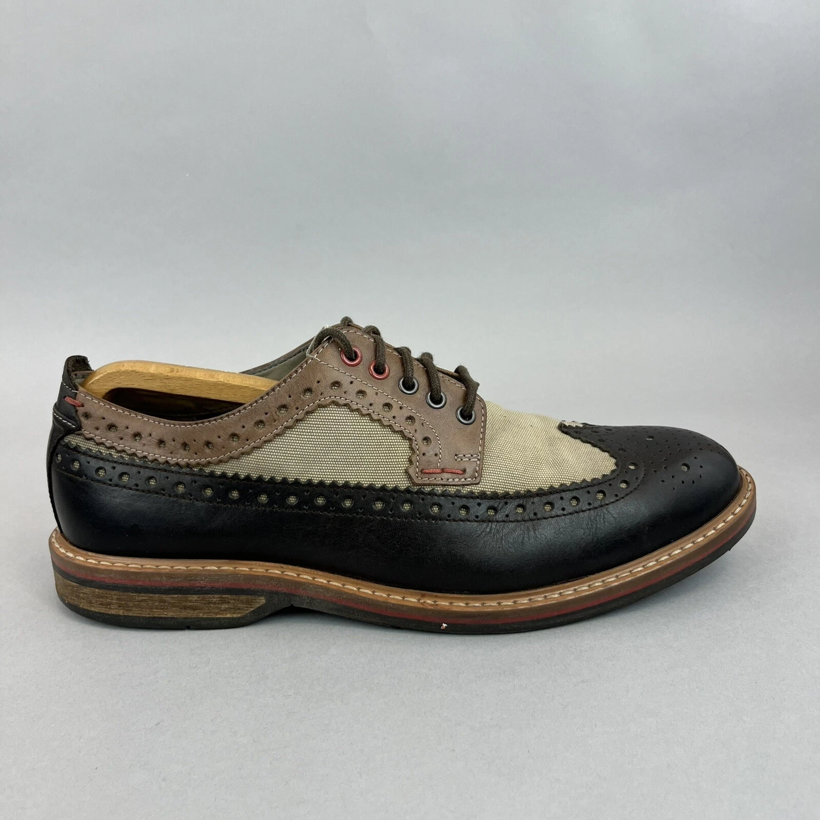 Scarpe Oxford Derby Clarks Pitney Limit marroni station wage brogue wling intelligenti EU44 UK10