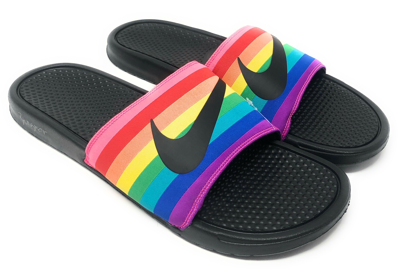 nike benassi rainbow