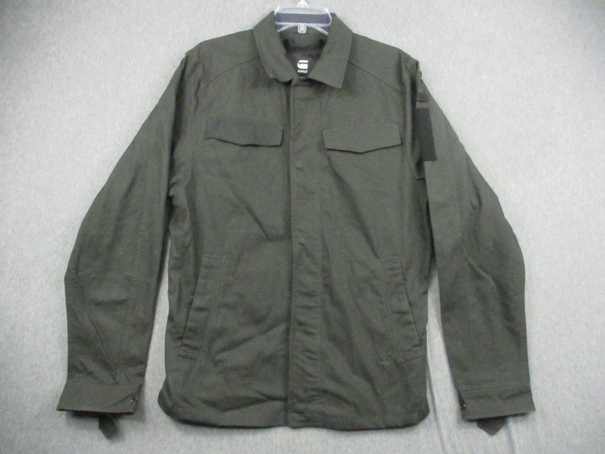 G Star Raw Recolite Overshirt Jacket Men's Large Black Military