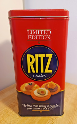 Vintage Limited Edition Nabisco Ritz Cracker Tin Canister 1987 Advertisement