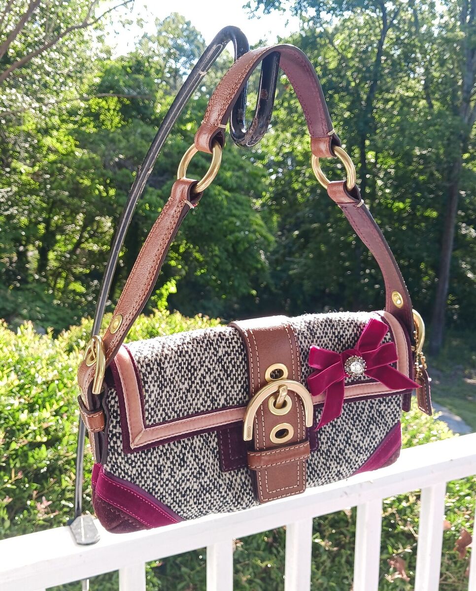 Coach Vintage 8F01 Multicolor Tweed Soho Y2K Demi Shoulder Coach Vintage 8F01 Multicolor Tweed Soho Y2K Demi Shoulder