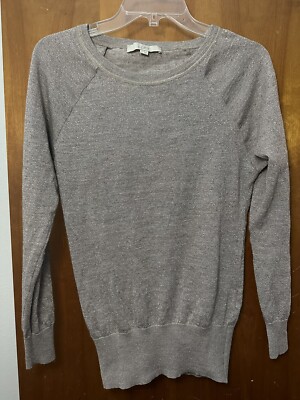 LOFT grey silver sparkle sweater size medium
