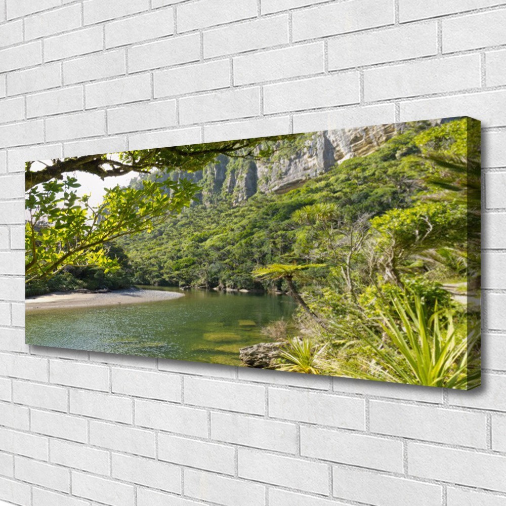 Image tableaux 125x50 nature lac en impression sur toile canvas de qualité premium