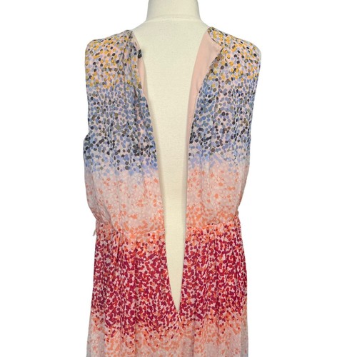 Lane Bryant Maxi Dress Size 16 Multi Color Polka Dot Zip Back - Picture 6 of 10