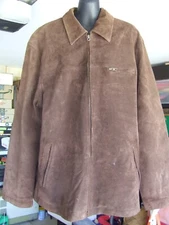PG Rivergums classic pig suede jacket polyester lining size L vintage china