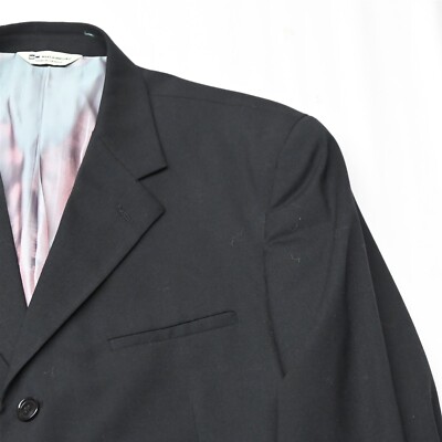 Wilke Rodriguez 42R Black Stretch Wool Mens Blazer Suit Jacket