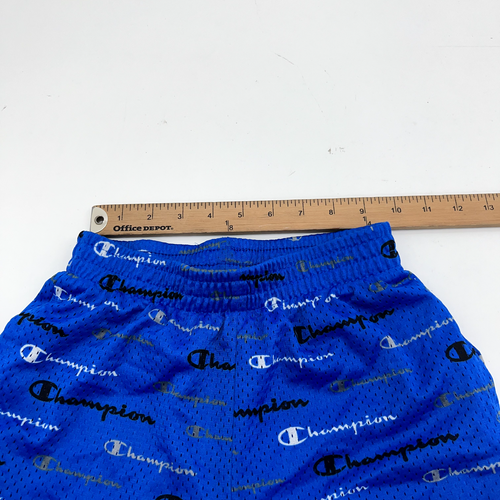 Champion Blue Logo Printed Athletic Shorts Boys Size Medium - Picture 5 of 6