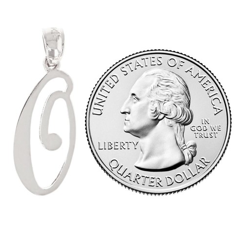 14k Yellow White or Rose Gold Initial Letter O Alphabet A-Z Charm Pendant - Picture 10 of 12