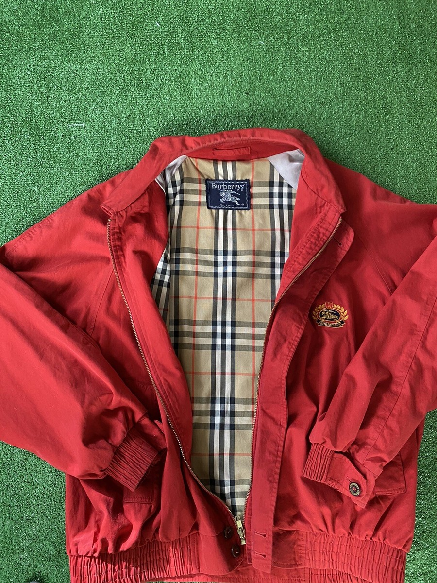 Burberrys 赤 ジャケット サイズ11 VINTAGE BURBERRY Bomber Jacket winter lightweight coat RED