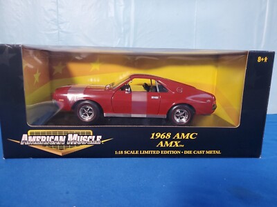 American Muscle 1968  AMC AMX RED 1:18 Scale Die-Cast Limited Edition Model Car