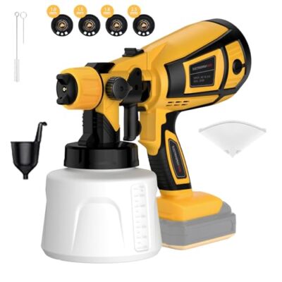 Paint Sprayer Gun for Dewalt 20V MAX Battery,200W HVLP Spray Gun with 1000ML 