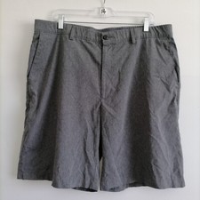 PGA TOUR Men's Gray Mid Rise Flat Front Everyday Comfort Chino Shorts Size 40