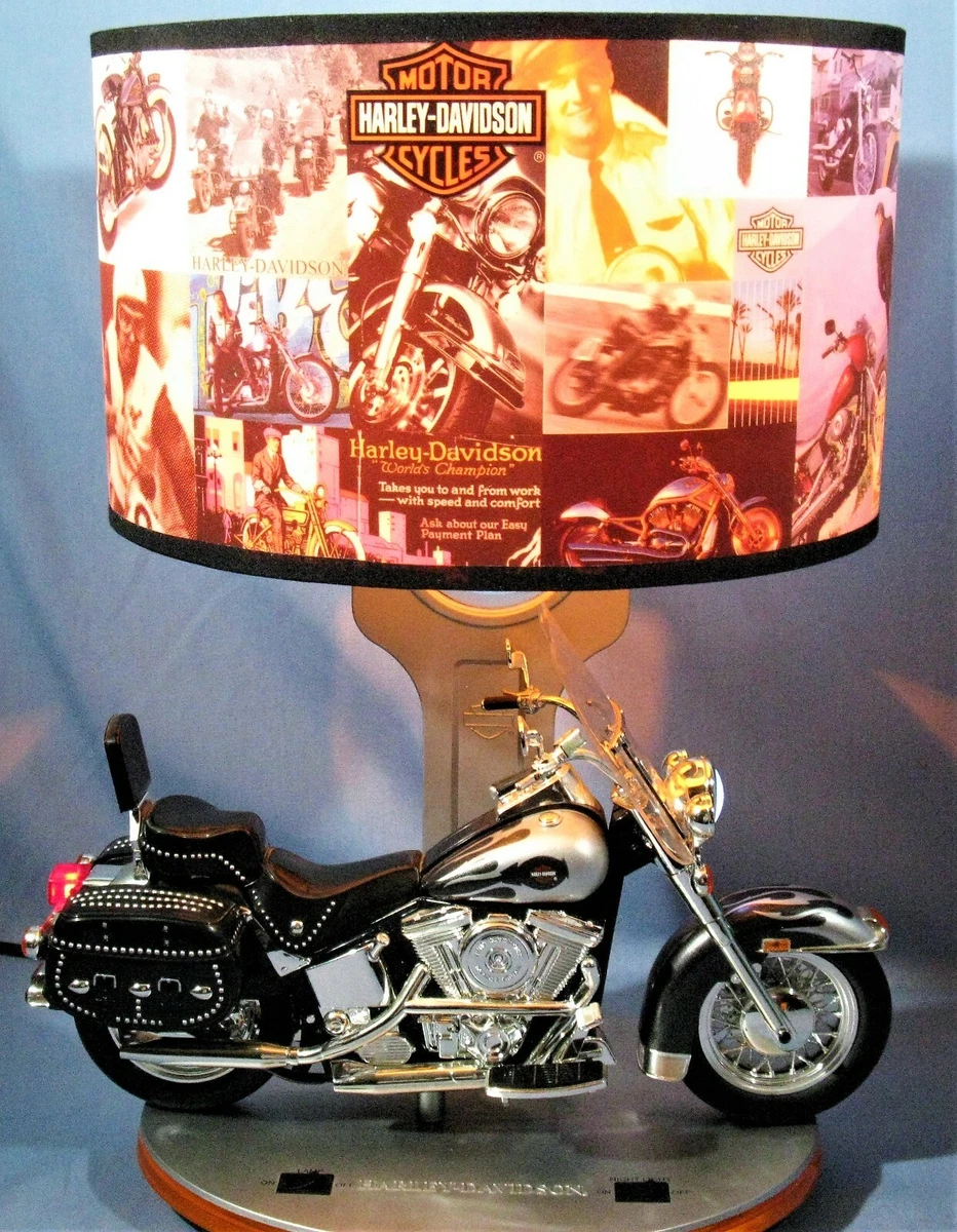 COLLECTABLE HARLEY DAVIDSON HERITAGE SOFTAIL TABLE LAMP w SOUNDS