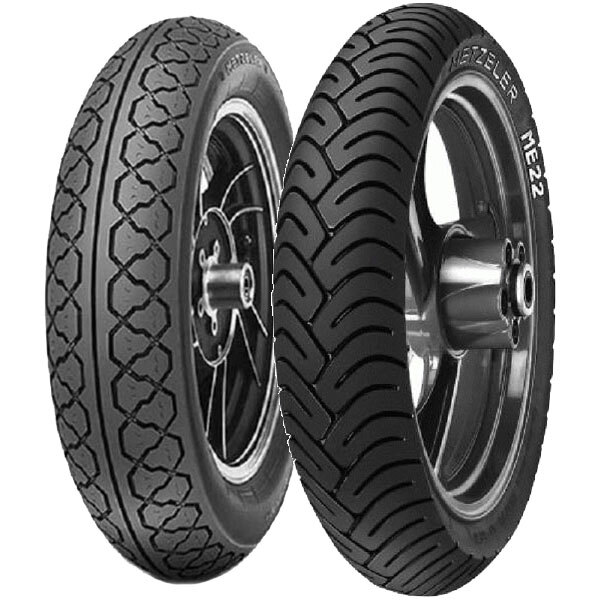 TYRE PAIR METZELER 3.00-18 47S PERFECT ME 77 + 3.00-17 50P ME 22
