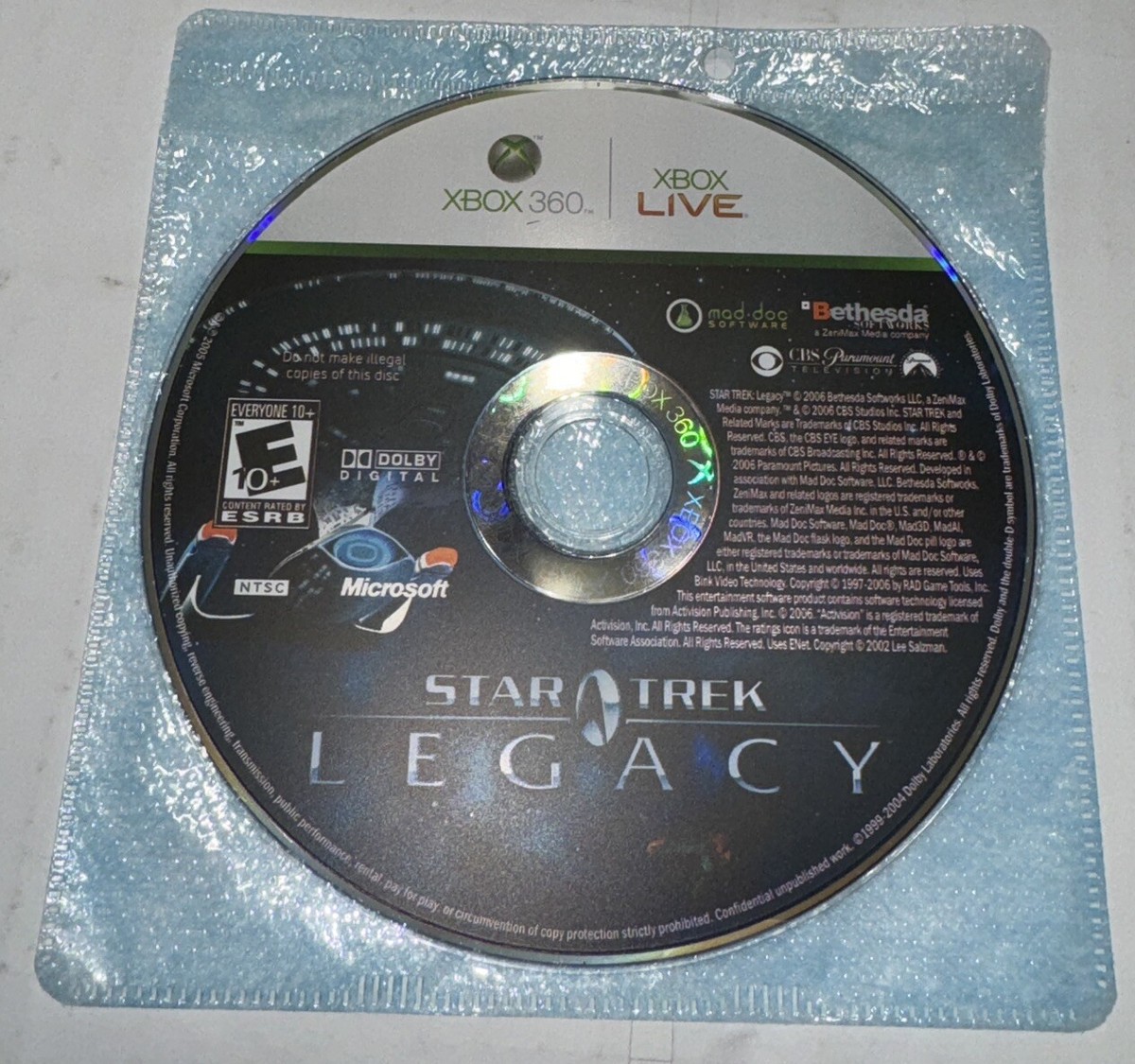 Star Trek Legacy Game Combo Xbox 360 Complete w/ Extra Game