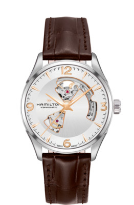 Hamilton Jazzmaster Open Heart Auto White Dial Leather Band Men Watch H32705551