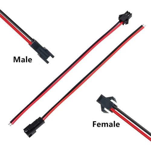 50-Pair 2-Pin For JST SM Plug Male+Female Connector 22AWG Electrical Cable Wires - Picture 3 of 18