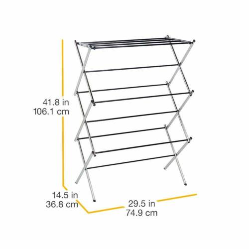 Stainless Steel Indoor Airer Chrome Metal Foldable Portable Clothes Drier Large - Picture 5 of 5