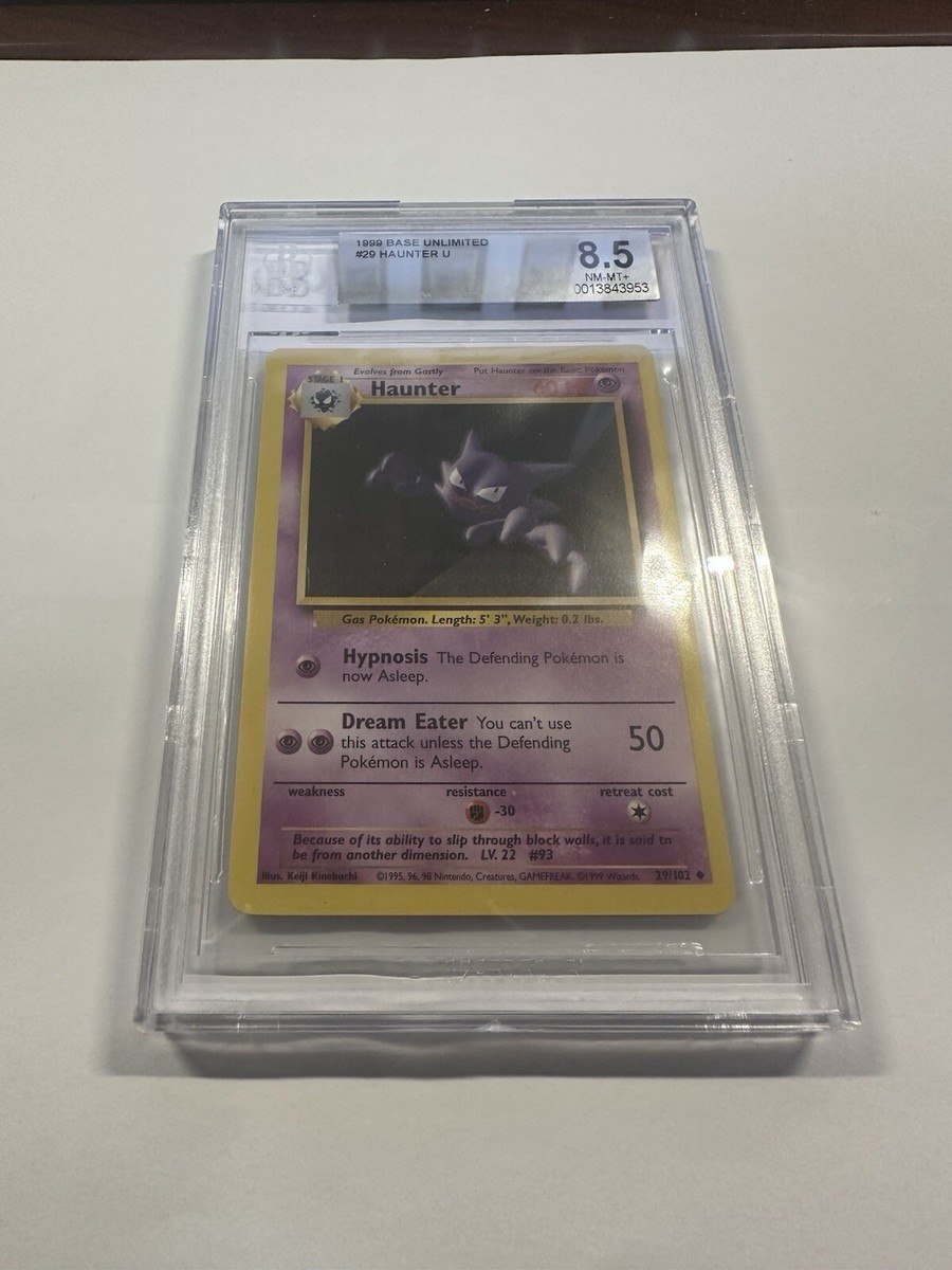1999 haunter pokemon card Base Set First Edition #29(Shadowless) Defender is now Asleep 1999 Haunter 29/102 Base Set