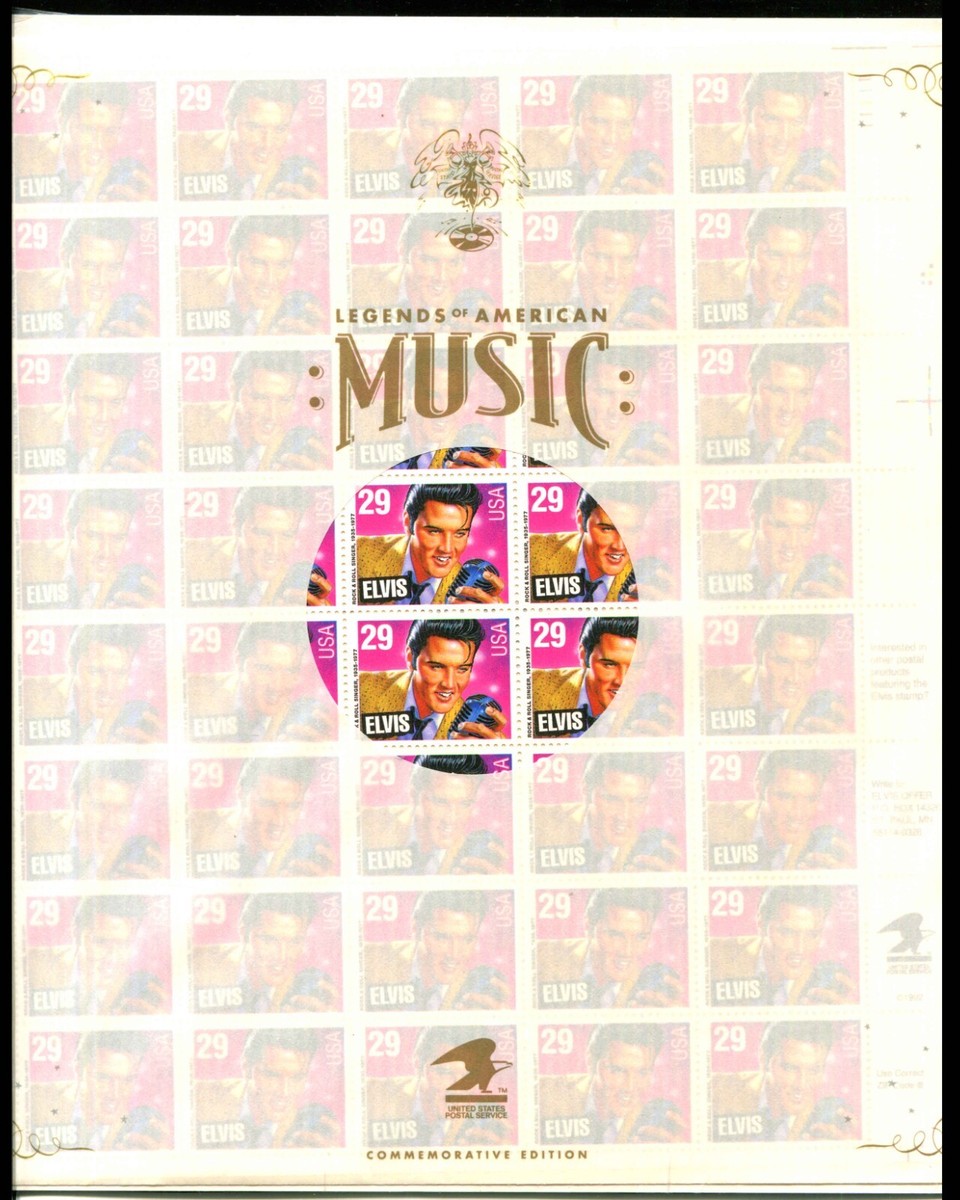 Elvis Presley Commemorative Edition Stamps, Full Sheet