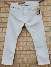 POLO RALPH LAUREN VARICK SLIM STRAIGHT LOW STRETCH STONE COLOR MENS ZIPFLY JEANS