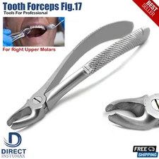 Dental Extracting Forceps Fig.17 For Right Upper Molars Root Teeth Surgical