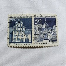 Deutsche Bundespost  Wittenberg/Ellwangen/Jagst 1DM/50PF Postage Stamp  03/66
