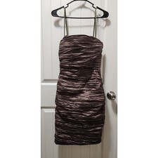 Ariella Brown Ruffled Bodycon Dress Women's Size Medium