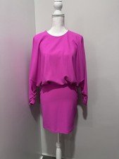 Zara Women’s Pink Mini Dress Size M Long Sleeve Draped Open Back Cocktail Party