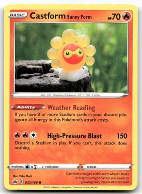 Castform Sunny Form #22/198 (LP) SWSH06: Chilling Reign SWSH06 Pokemon