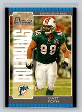 2005 Bowman Rookie RC #169 Matt Roth Miami Dolphins Football Card. rookie card picture