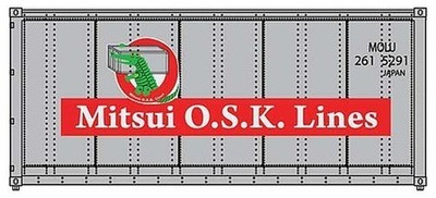Walthers SceneMaster 949-8657 HO 20' Glatter Container Mitsui OSK