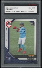 2025 Cam Ward Panini Instant 1st Graded 10 Titans RPS First Look Rookie NFL Card. rookie card picture
