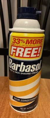 Barbasol Thick & Rich Shaving Cream 14.75oz VINTAGE Almost Empty SET PROP