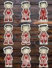 Valentine's Frankenstein Vinyl Stickers Set Scrapbooking Laptop Waterbottle