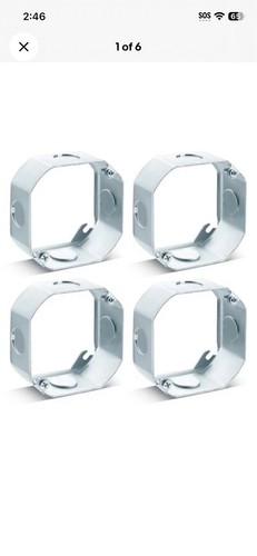 4 Pcs 4 Inch Octagon Extension Ring Ceiling Outlet Box 1-1/2”Deep Open Box