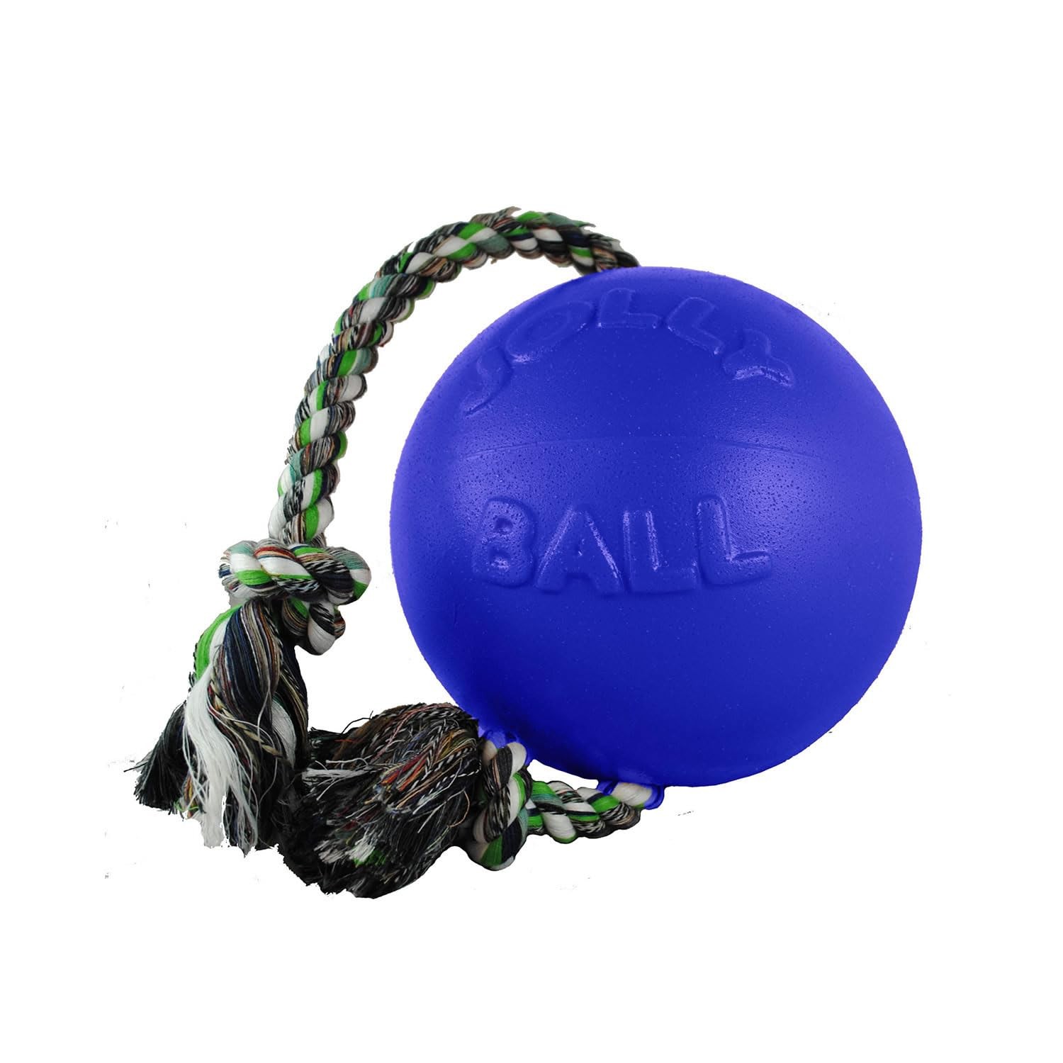 Jolly Pets Romp-n-Roll Rope and Ball Dog Toy, 6 Inches/Medium, Blueberry, Mod...