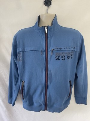 ENGBERS MENS FULL ZIP JACKET Sz M CHICAGO TO LOS ANGELES