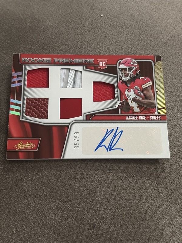 2023 Panini Absolute Rashee Rice Rookie Patch Auto Rookie Premiere Five /99