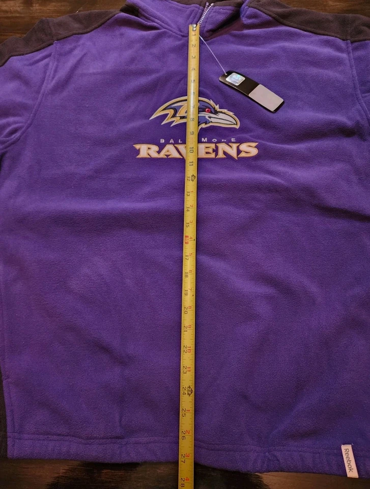 JAQUETA MASCULINA DE LÃ BALTIMORE RAVENS REEBOK - NFL ONFIELD quarto de zíper 2XL NOVA NOS - Imagem 3 de 4