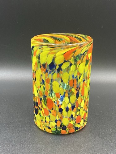 Hand Blown Multi Color Confetti Glass Mug 5 Inches Tall - Bild 4 von 9