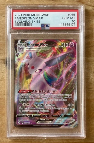 2021 Pokémon SWSH FA Espeon PSA 10 💎 VMAX Evolving Skies 065/203