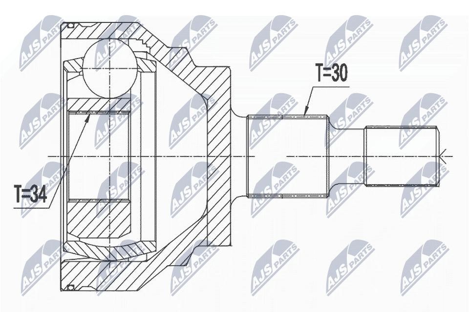 NTY Drive Shaft Joint Set NPZ-ME-018 For Mercedes-Benz, Reinforced