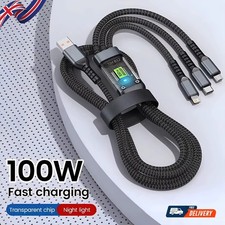 3-in-1 100W Fast Charging USB To Type-C Fast Charger Cable For iPhone Samsung