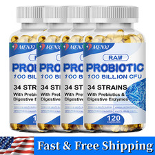 Raw Probiotics 100 Billion CFU Potency Digestive Immune Health 120 Capsules