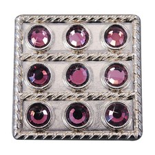 C-TY16 Set Of 16 Western Screw Back Concho Purple Crystal Square Bling Cowgirl
