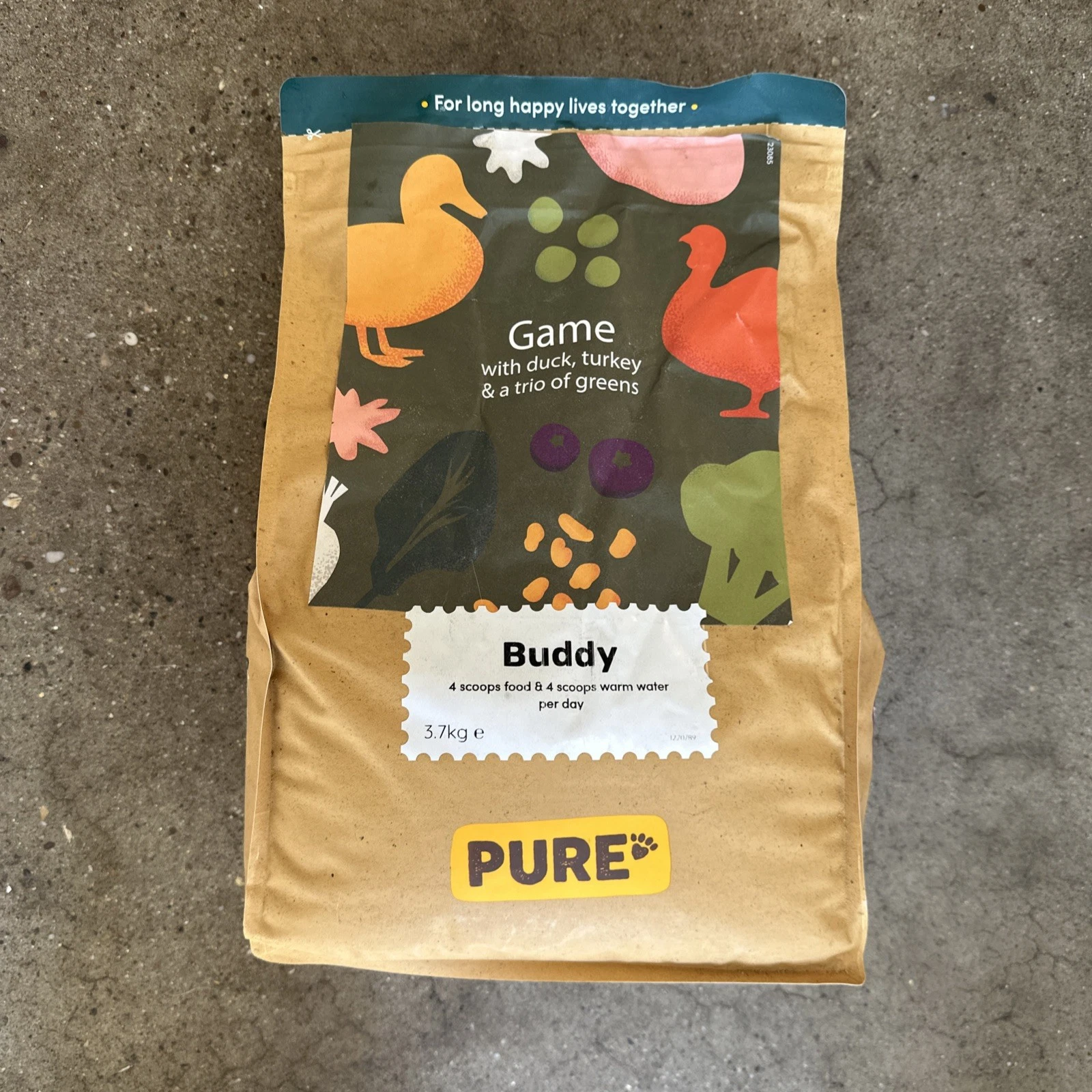 Pure Pet Dog Food Game Duck Turkey Trio Of Greens 3.7 kg 28/08/2026 NEW